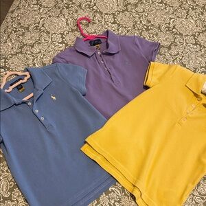 Ralph Lauren Girls Polo Trio in Blue, Purple & Yellow